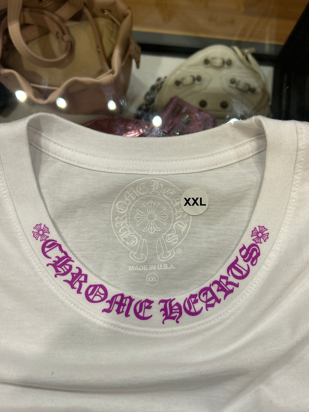 Chrome Hearts Neck Logo Pocket LS Tee - White/Purple