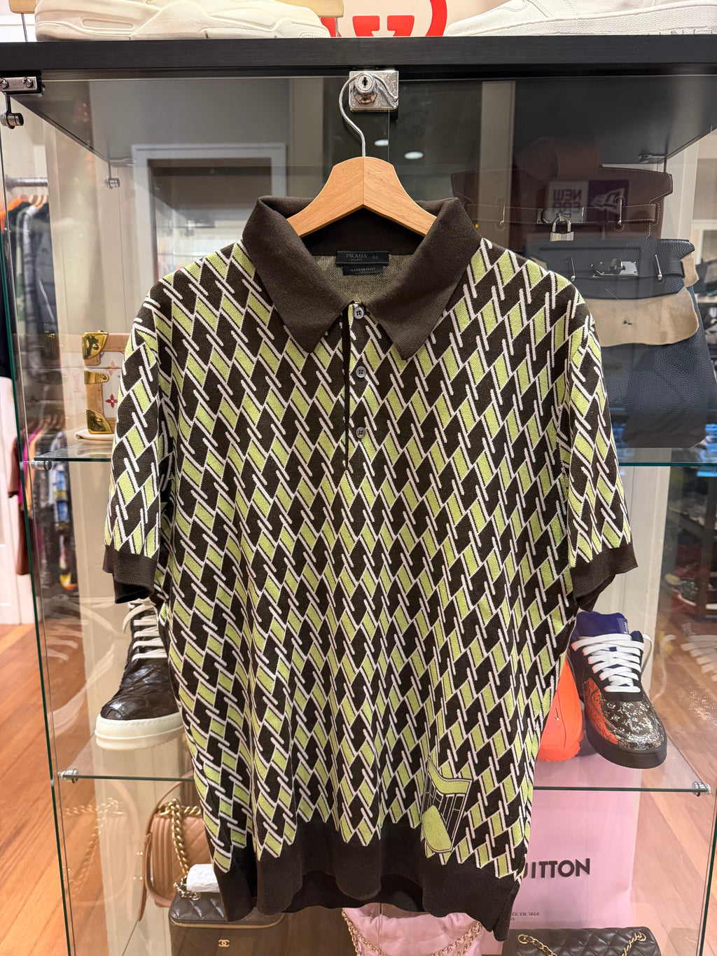 Prada Diamond Pattern Polo