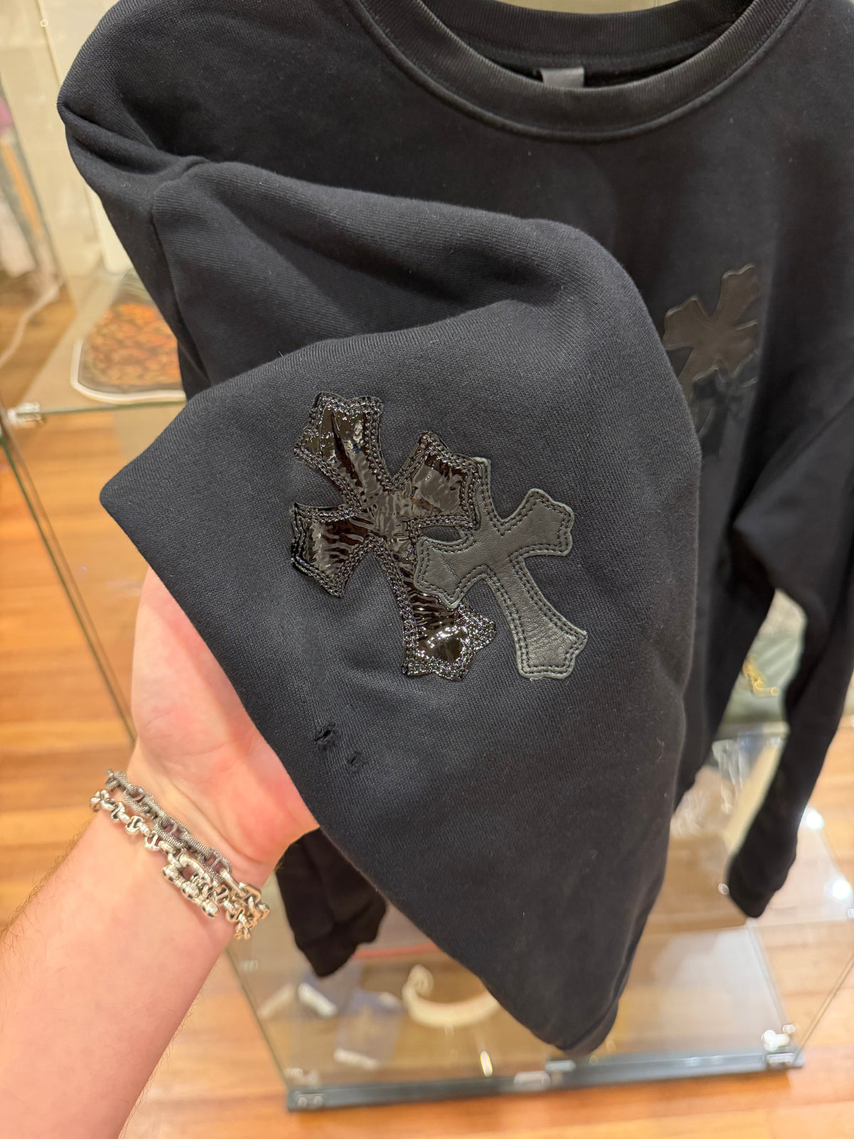 Chrome Hearts 19 Cross Patch Crewneck - Black