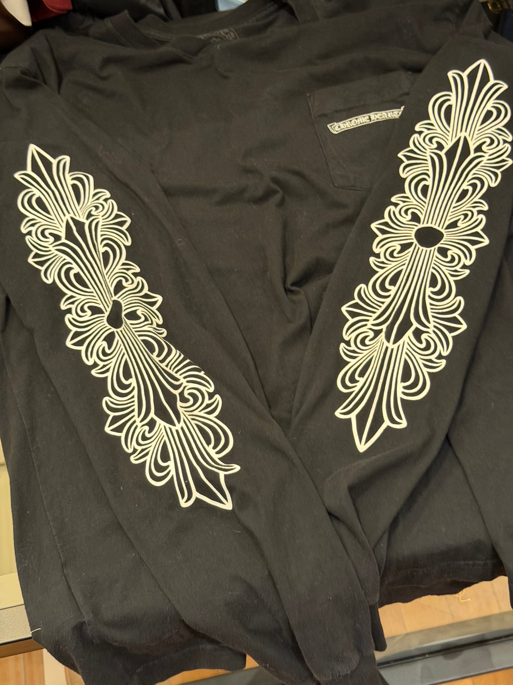 Chrome Hearts Eye Chart Dagger LS - Black/Pink Dagger