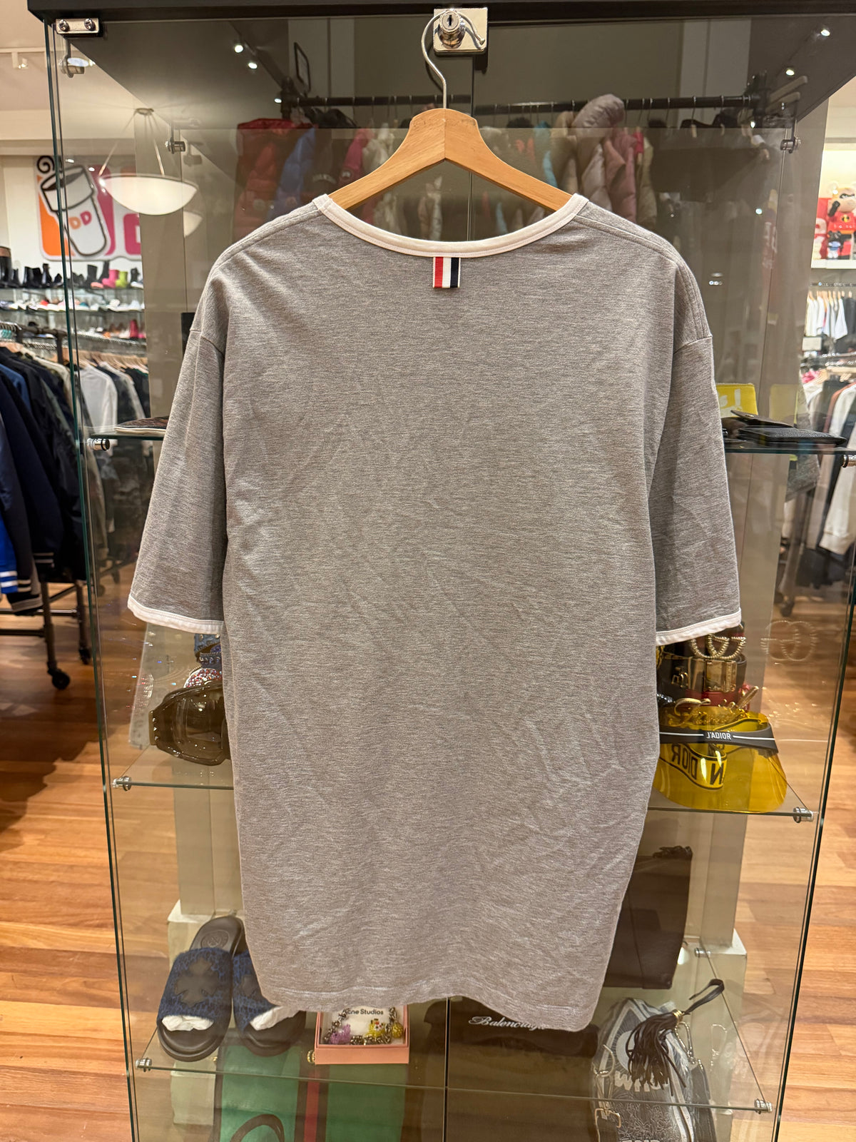 Thom Browne Trimmed Tee - Grey