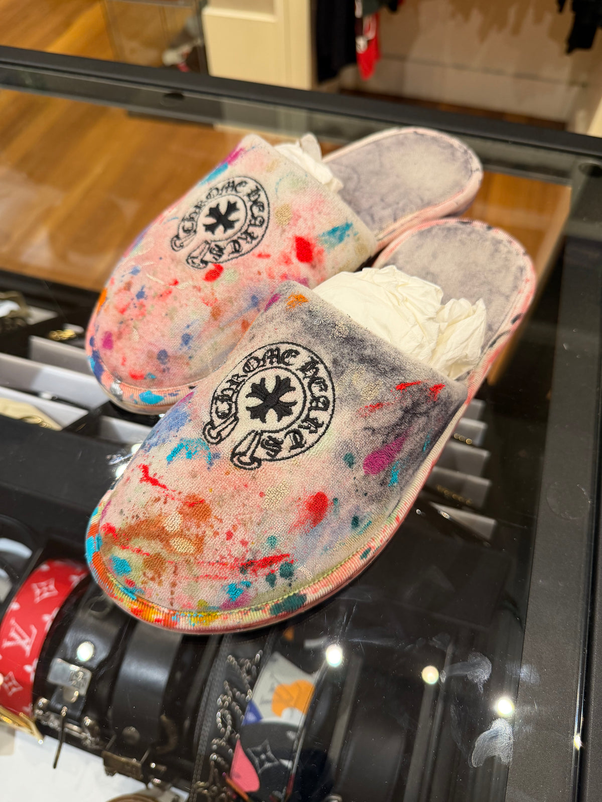 Chrome Hearts Paint Splatter House Slippers