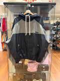 Miu Miu Colorblock Zip Up Windbreaker - Navy/Silver
