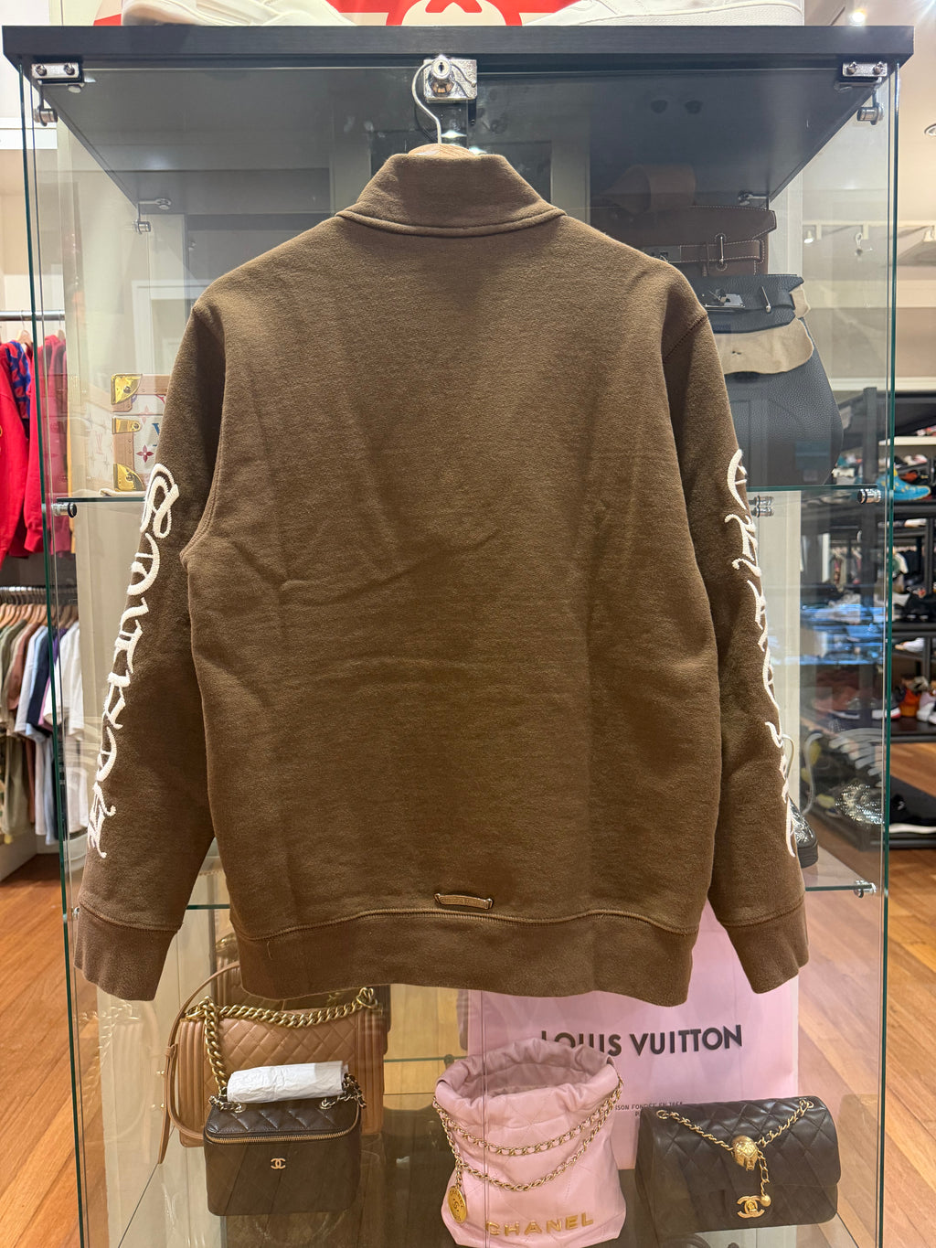 Chrome Hearts ‘Slo Ride’ Cashmere embroidered quarter zip - brown