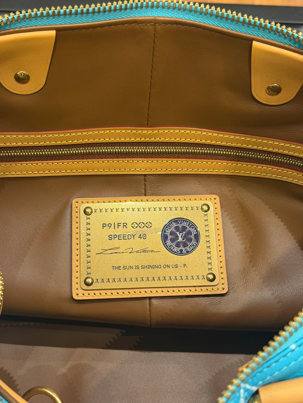 Louis Speedy P9 Bandoulière 40 Turquoise Duffle Bag