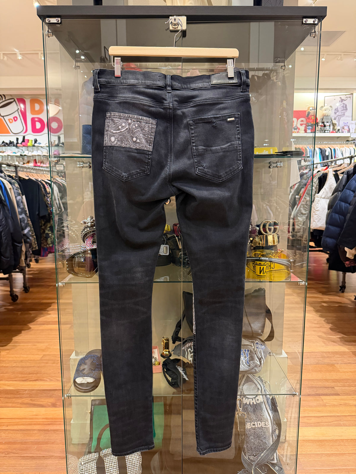 Amiri Vintage Bandana Art Patch Jeans  - Black / Bandana Patch
