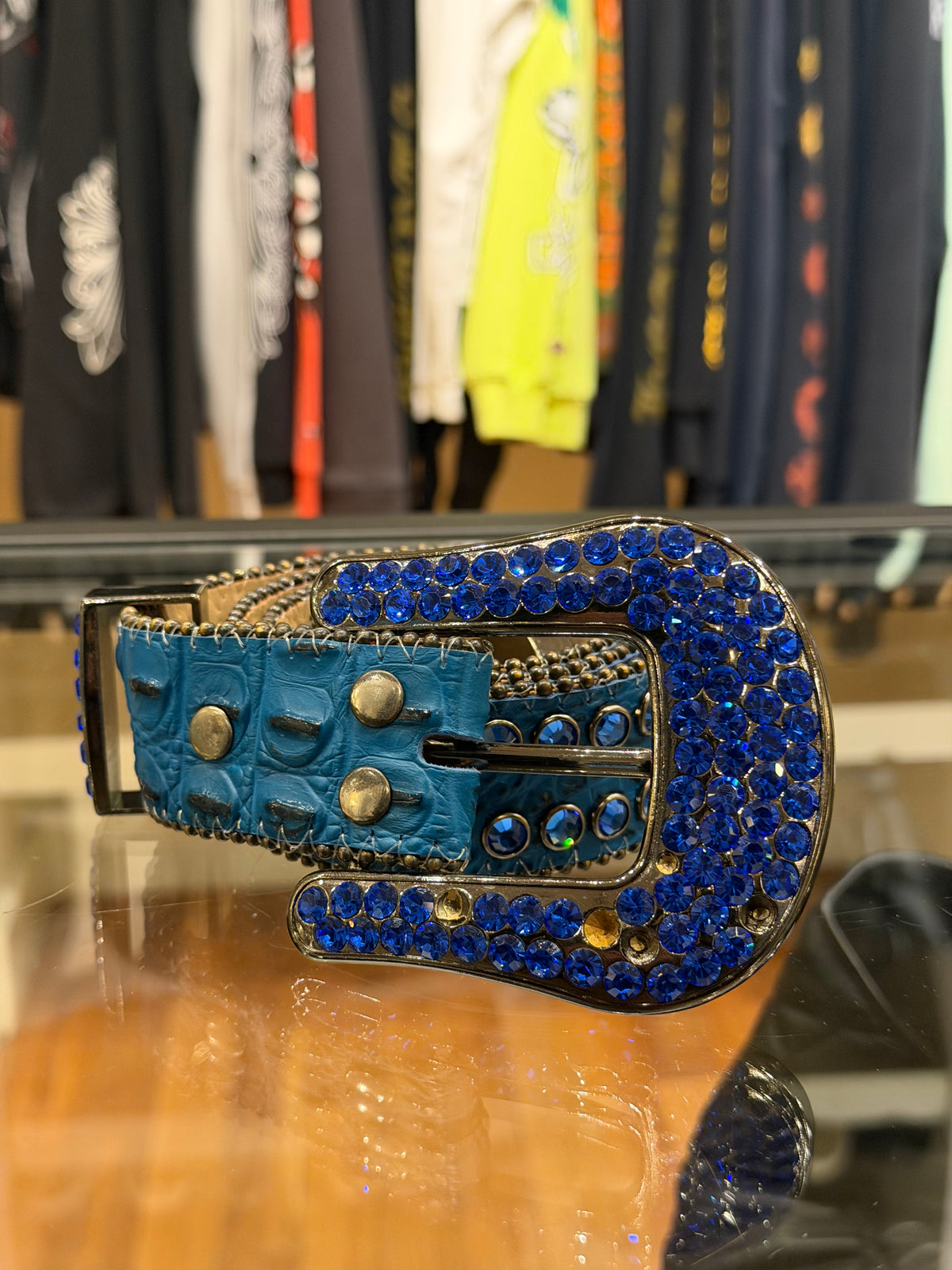 BB Simmons Crystal Belt - Blue
