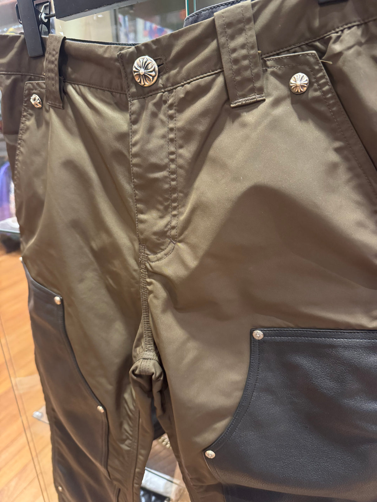 Chrome Hearts Nylon Leather Double Knee Carpenter Pants - Brown