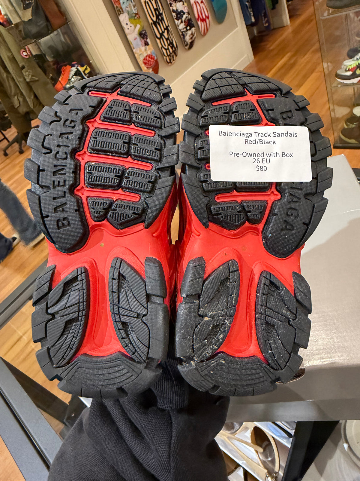 Balenciaga Track Sandals - Red/Black