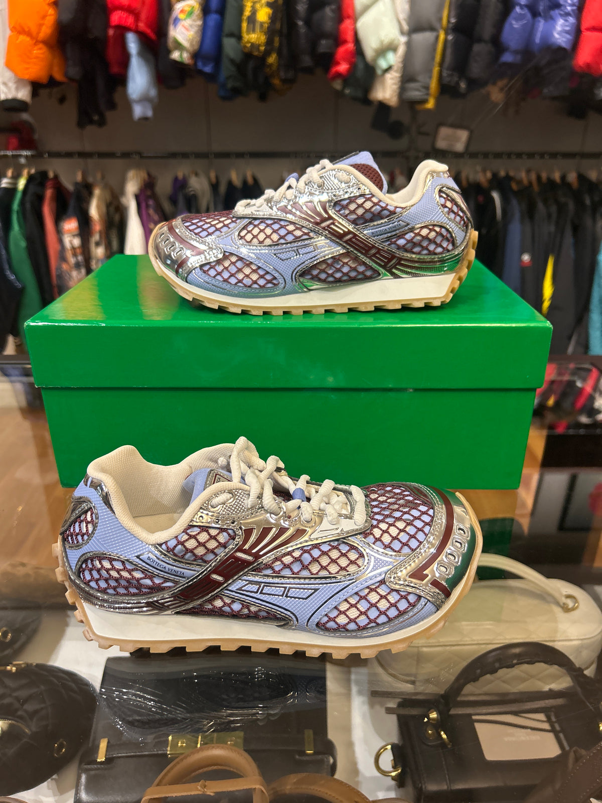Bottega Veneta Orbit Sneaker - Blue/Burgundy