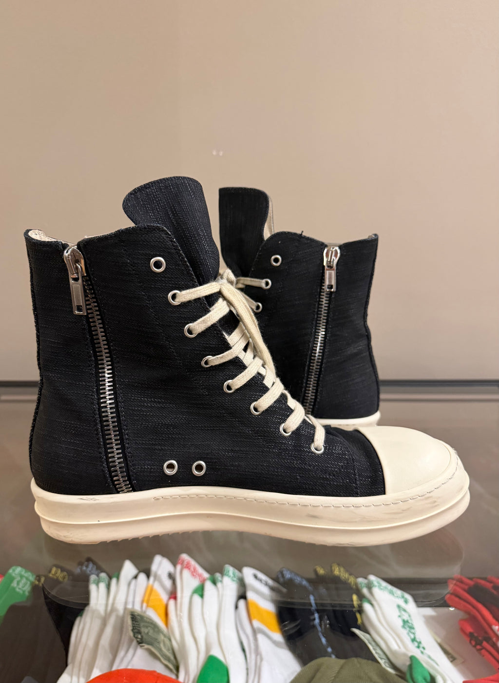Rick Owens DRKSHDW Coated
Canvas Ramone High