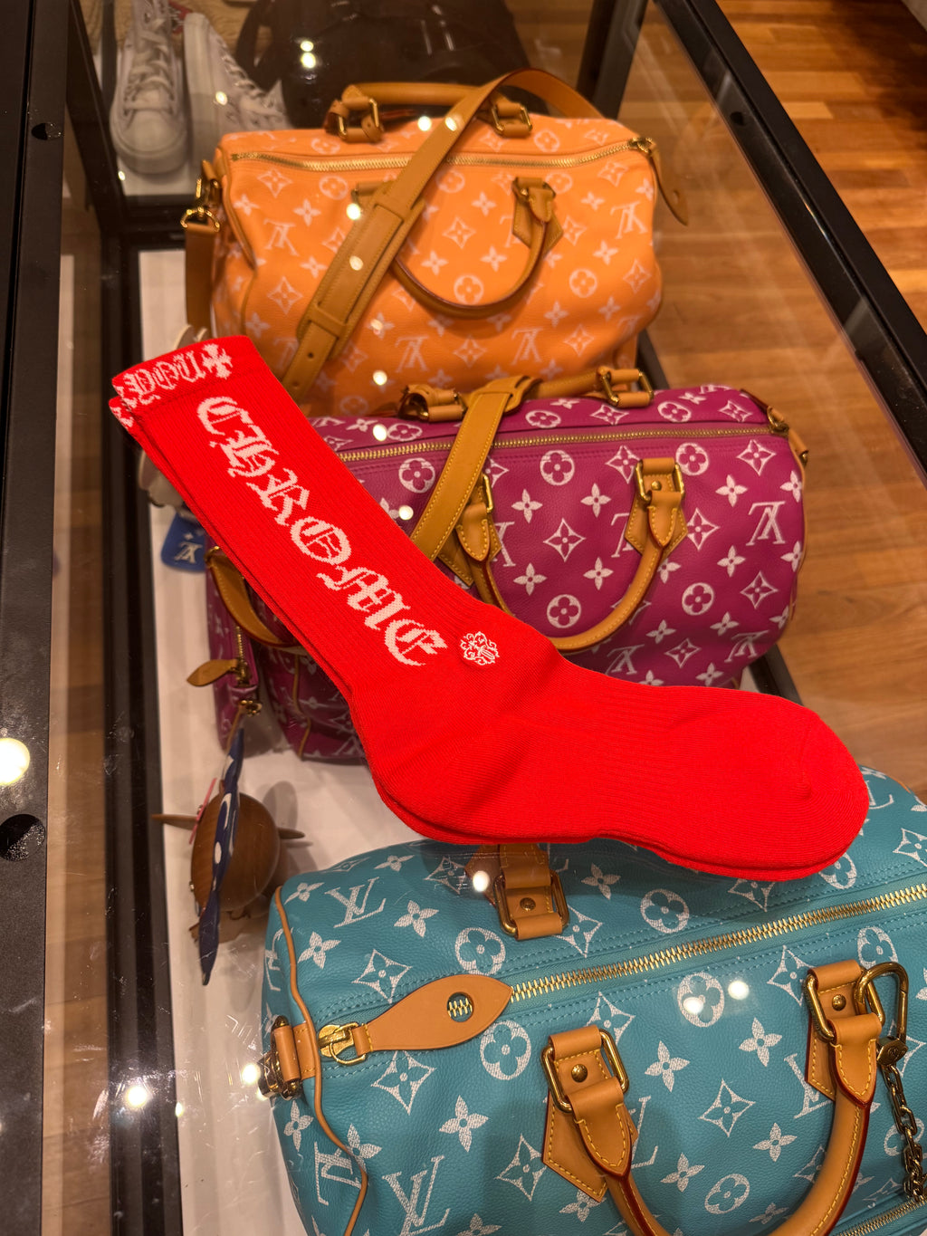 Chrome Hearts Socks - Red/White (L)