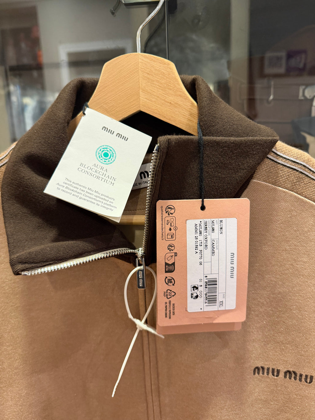 Miu Miu Jersey Oxford Full Zip