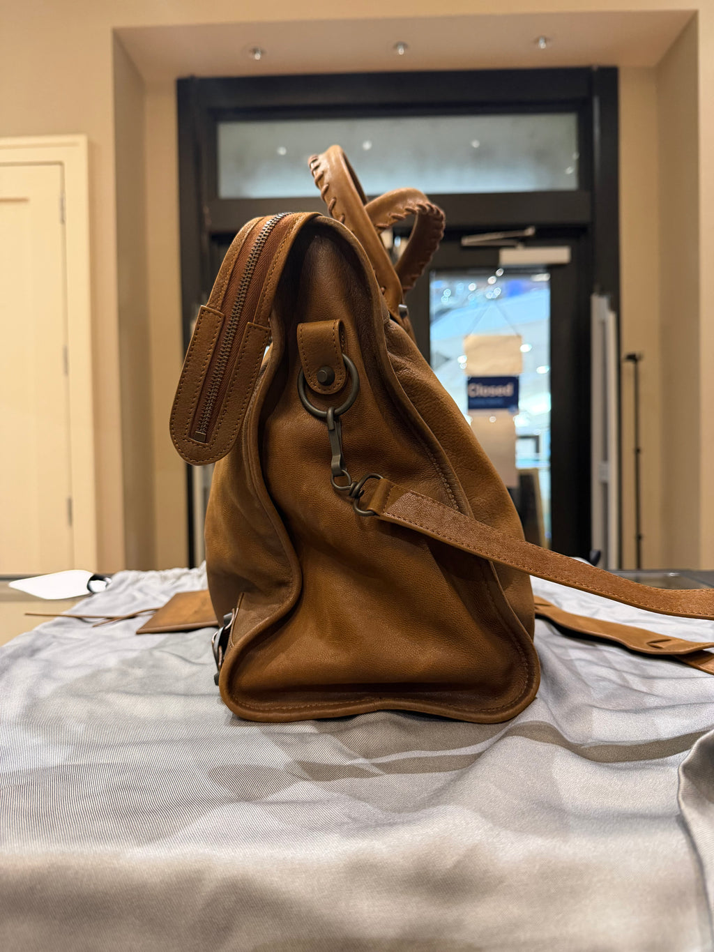 Balenciaga Large Le City Bag  - Brown Caramel Goat Leather