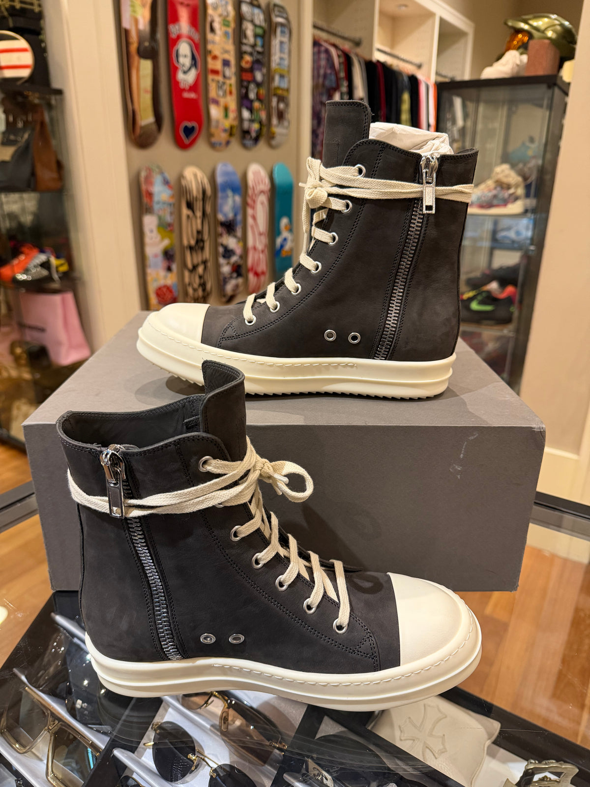 Rick Owens Ramone High School- Charcoal Suede
