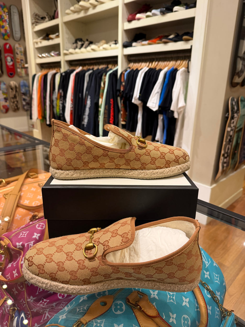 Gucci Fria GG Canvas Horsebit Espadrilles