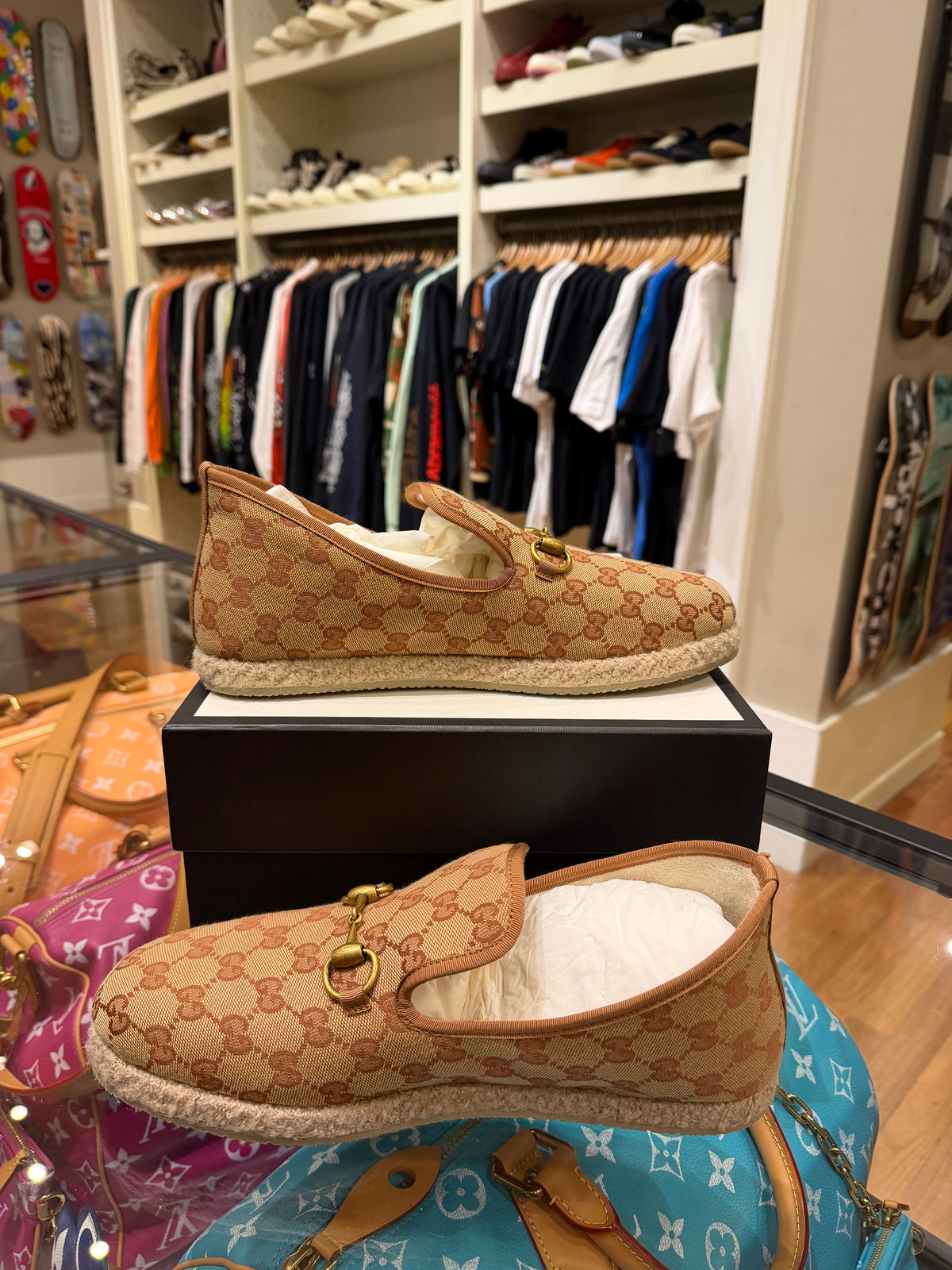 Gucci Fria GG Canvas Horsebit Espadrilles