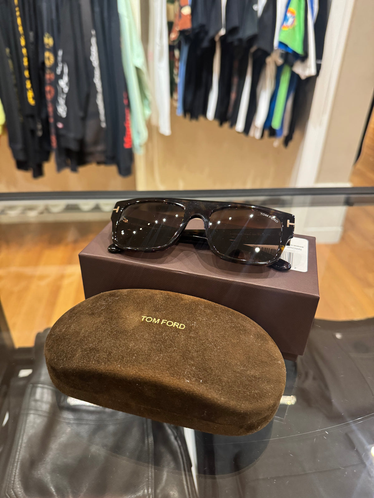Tom Ford 55mm Dunning Rectangular Sunglasses - Brown