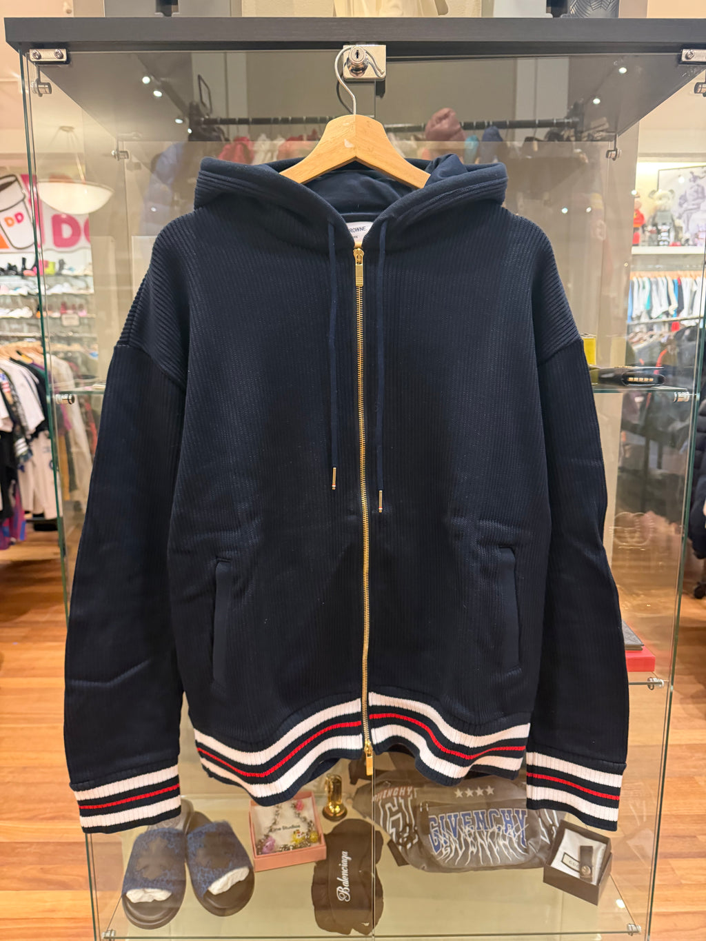 Thom Browne Knit Zip Up Hoodie