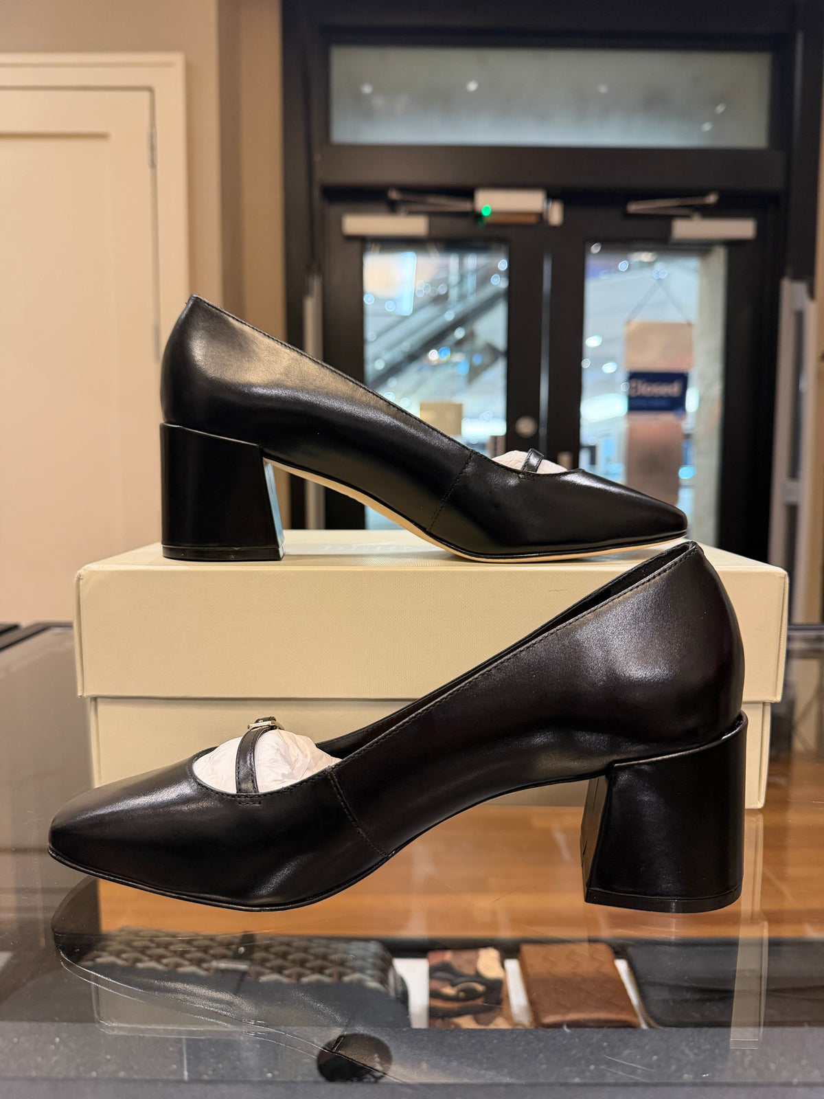 Bernardo 50mm Amelie Leather Mary Jane Pumps