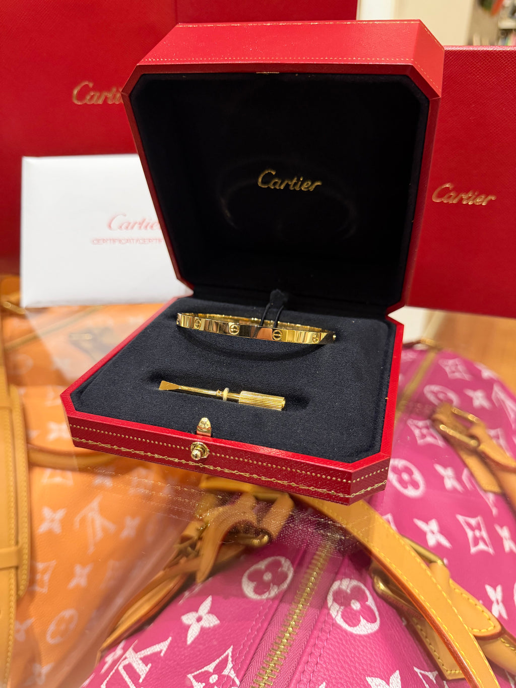 Cartier 18k Yellow Gold Medium Love Bracelet - Size 19