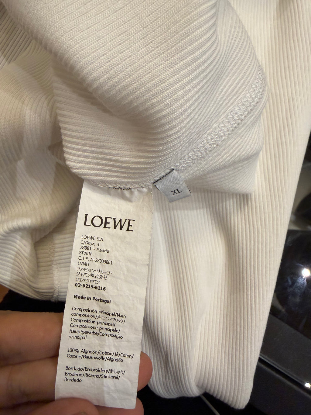 Loewe Oversized Anagram
Thermal Long Sleeve - White