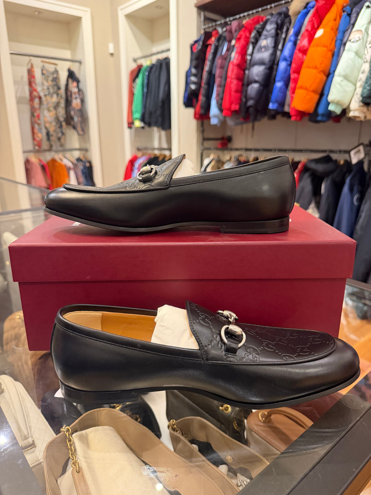 Gucci Horsebit GG Embossed Loafers