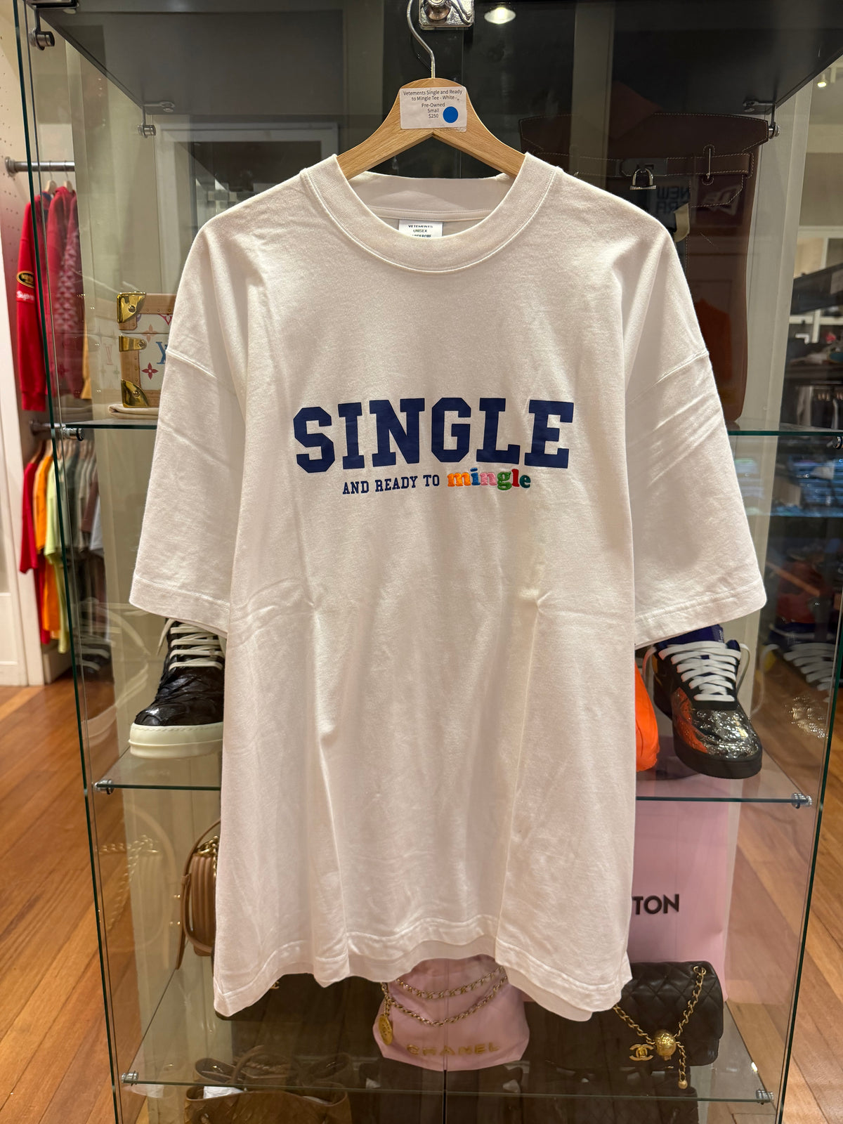 Vetements Single and Ready to Mingle Tee - White