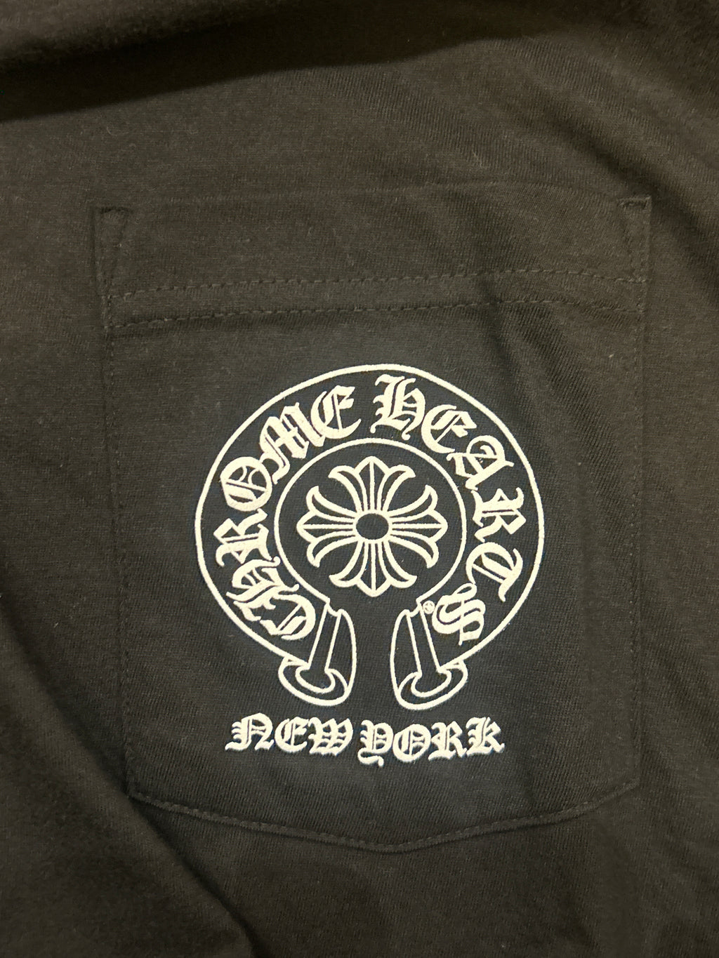 Chrome Hearts New York Horseshoe Logo LS Pocket Tee
