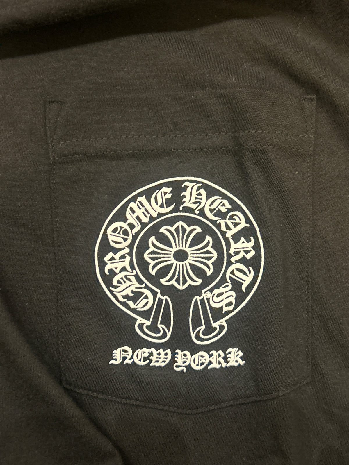 Chrome Hearts New York Horseshoe Logo LS Pocket Tee