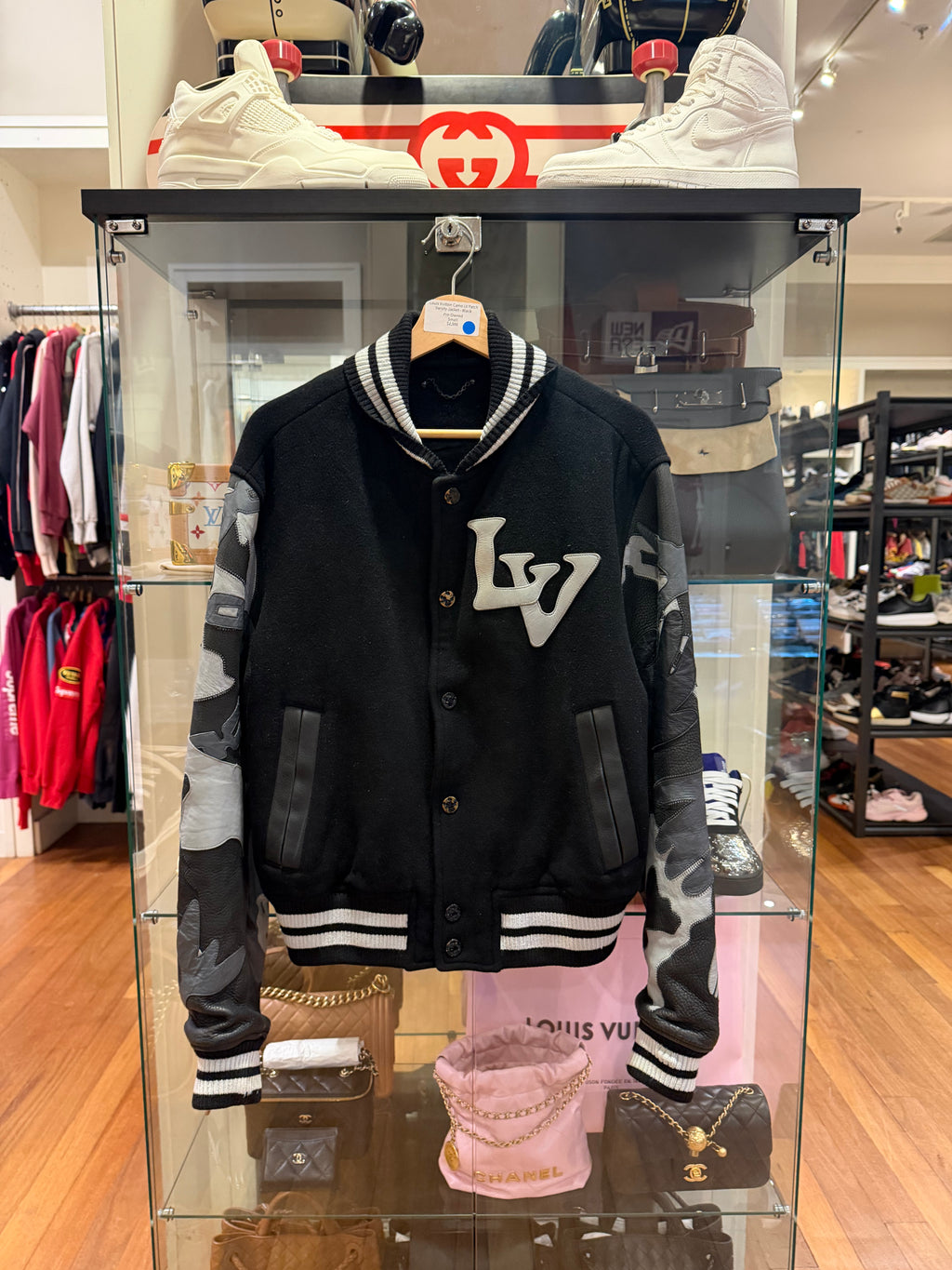 Louis Vuitton Camo LV Patch
Varsity Jacket - Black