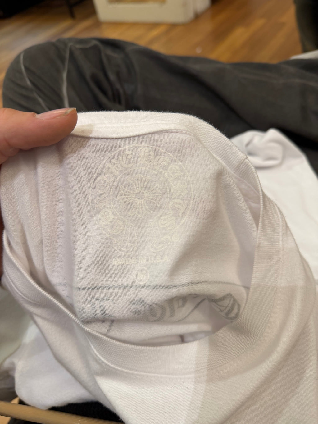 Chrome Hearts Scroll Logo Pocket Tee - White
