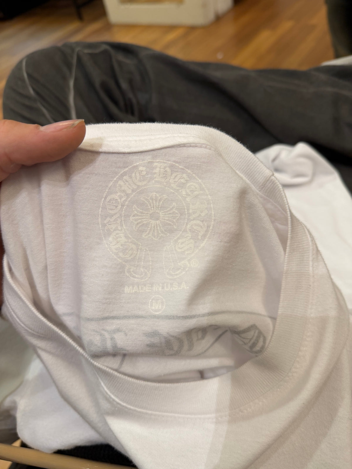 Chrome Hearts Scroll Logo Pocket Tee - White