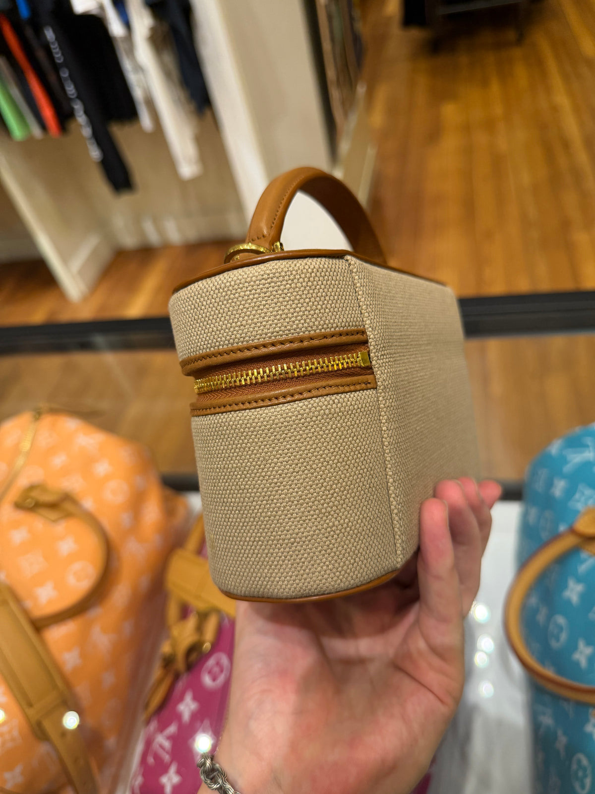 Saint Laurent Gaby Canvas & Leather Vanity Mini Bag