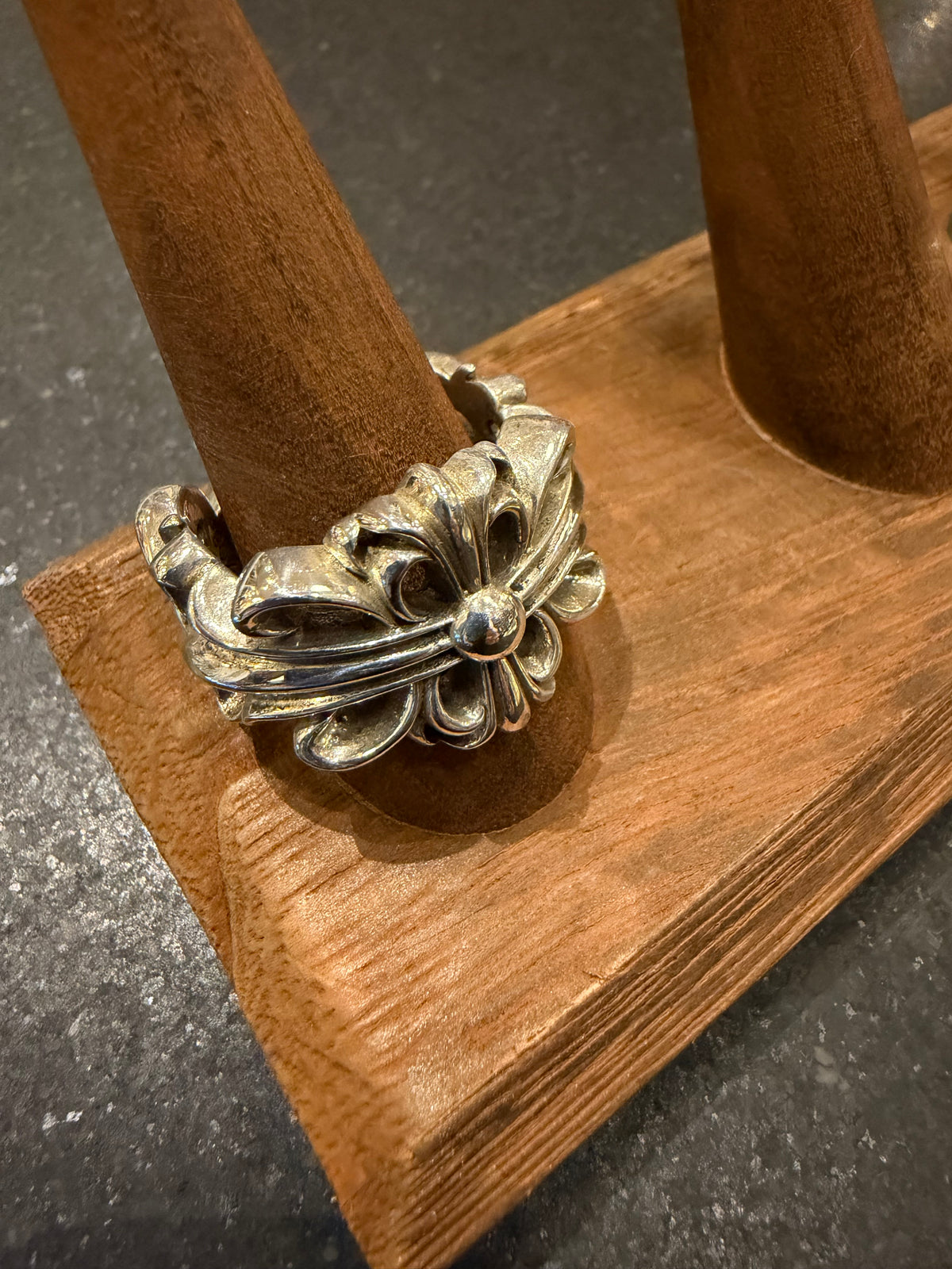 Chrome Hearts Double Floral Ring Silver - Size 12