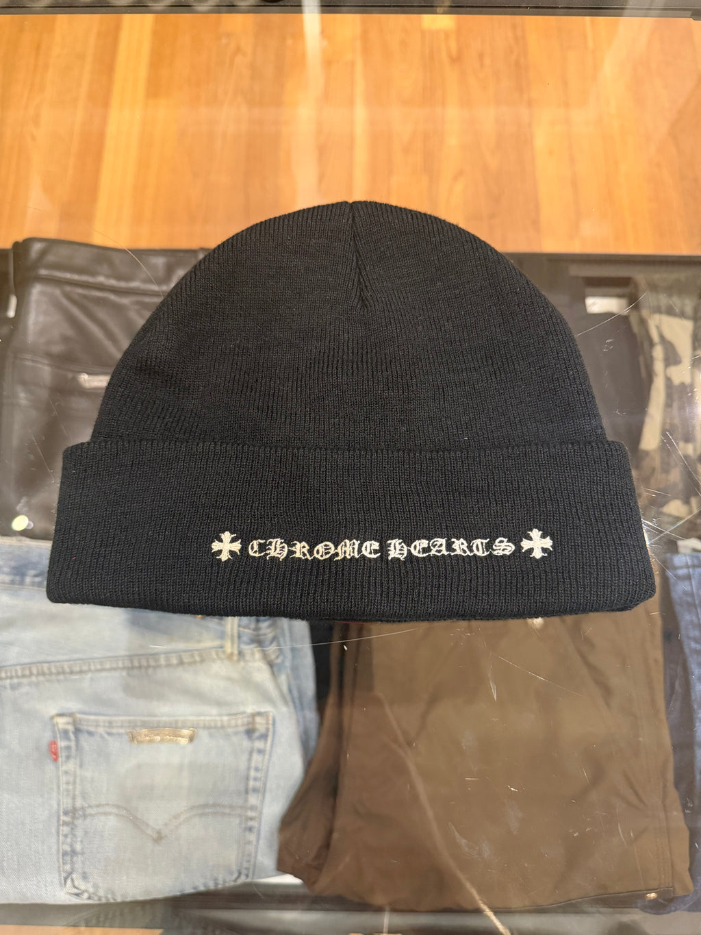 Chrome Hearts x Rolling Stones Leather Patch Beanie - Black