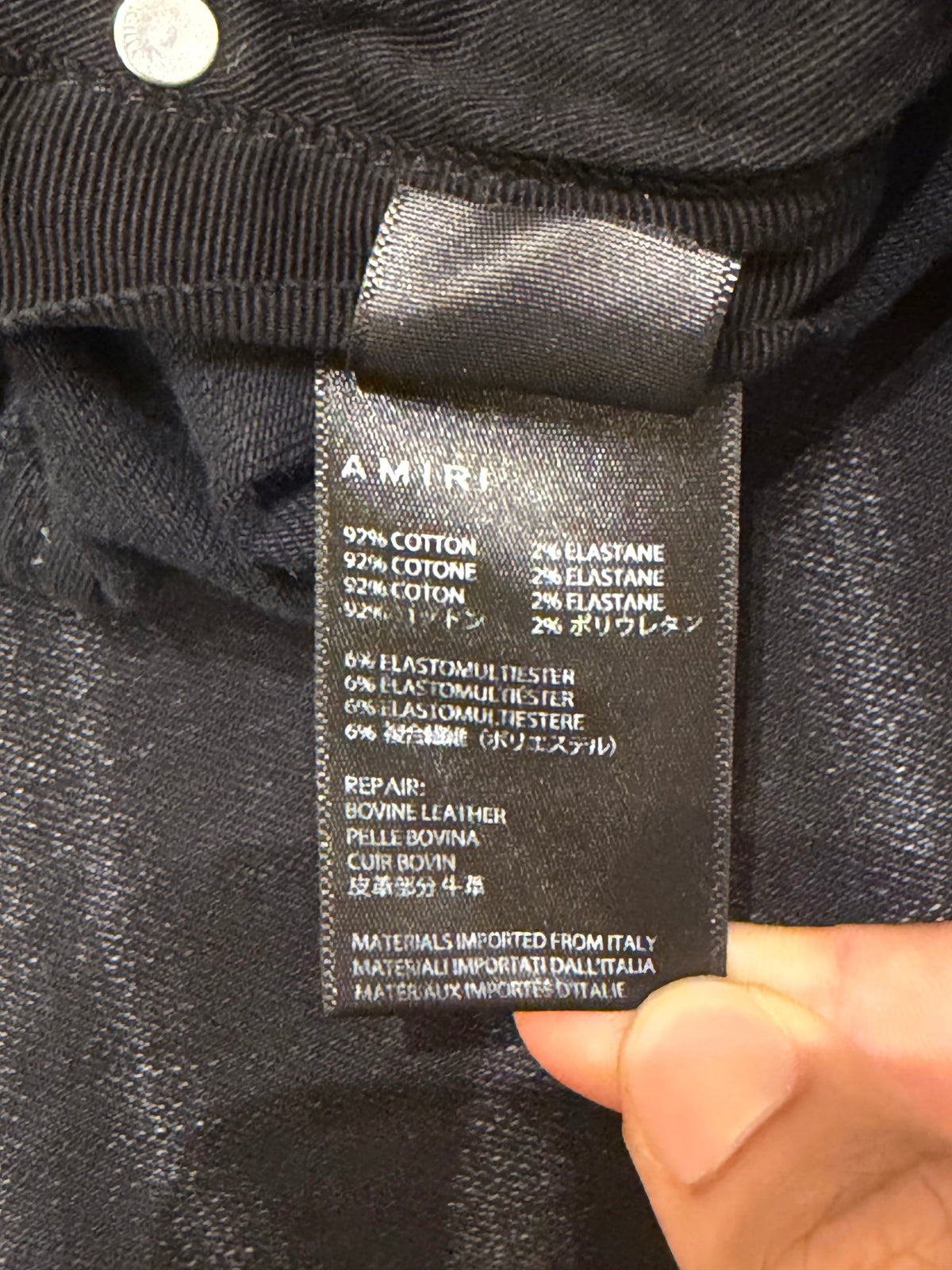Amiri Leopard Patch Thrasher Skinny Jeans