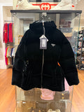 Prada Cinched Velvet Puffer Coat