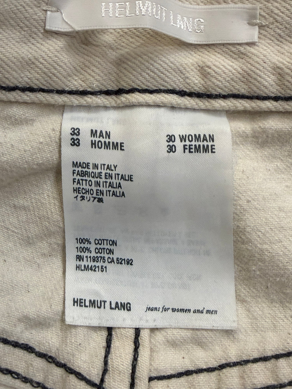 Helmut Lang Masc Hi Straight
Jeans - Beige