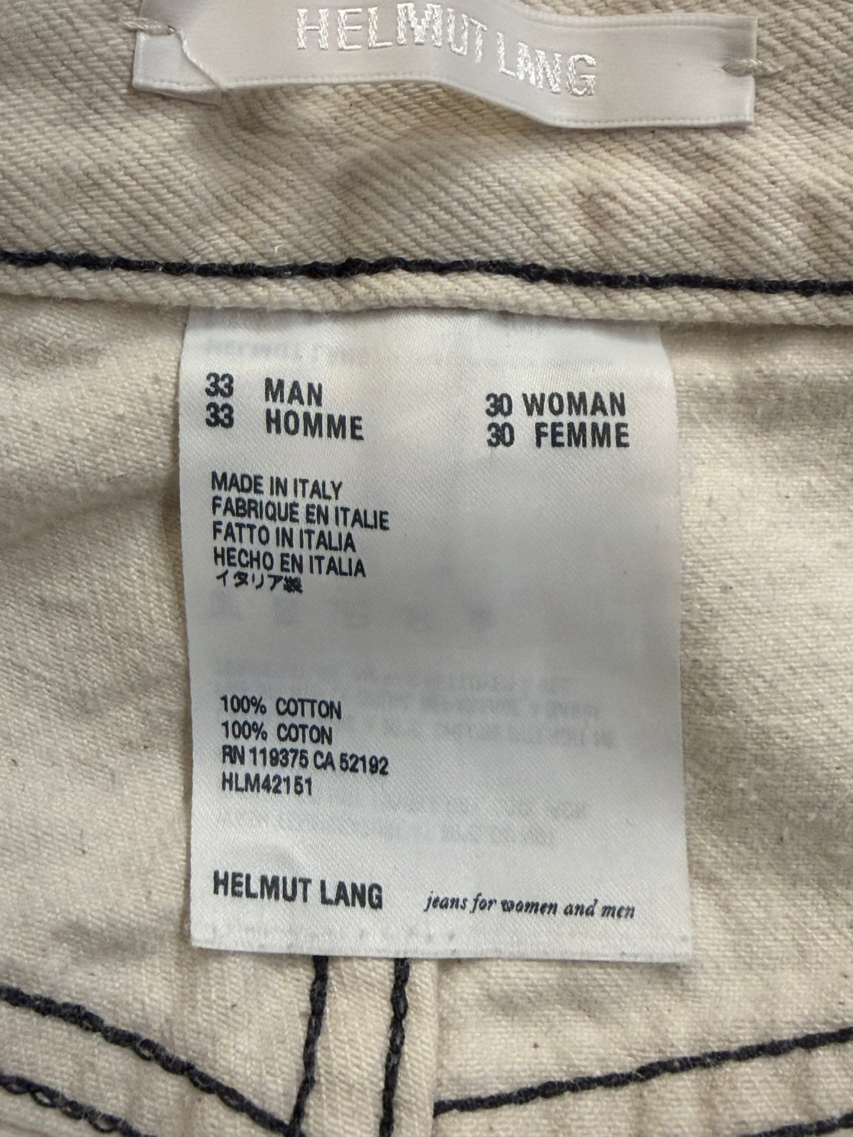 Helmut Lang Masc Hi Straight
Jeans - Beige