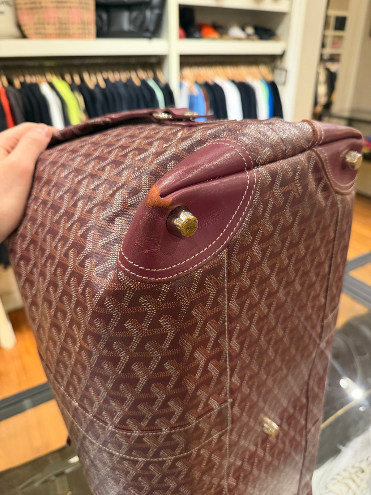 Goyard Boeing 55 Burgundy Duffle Bag