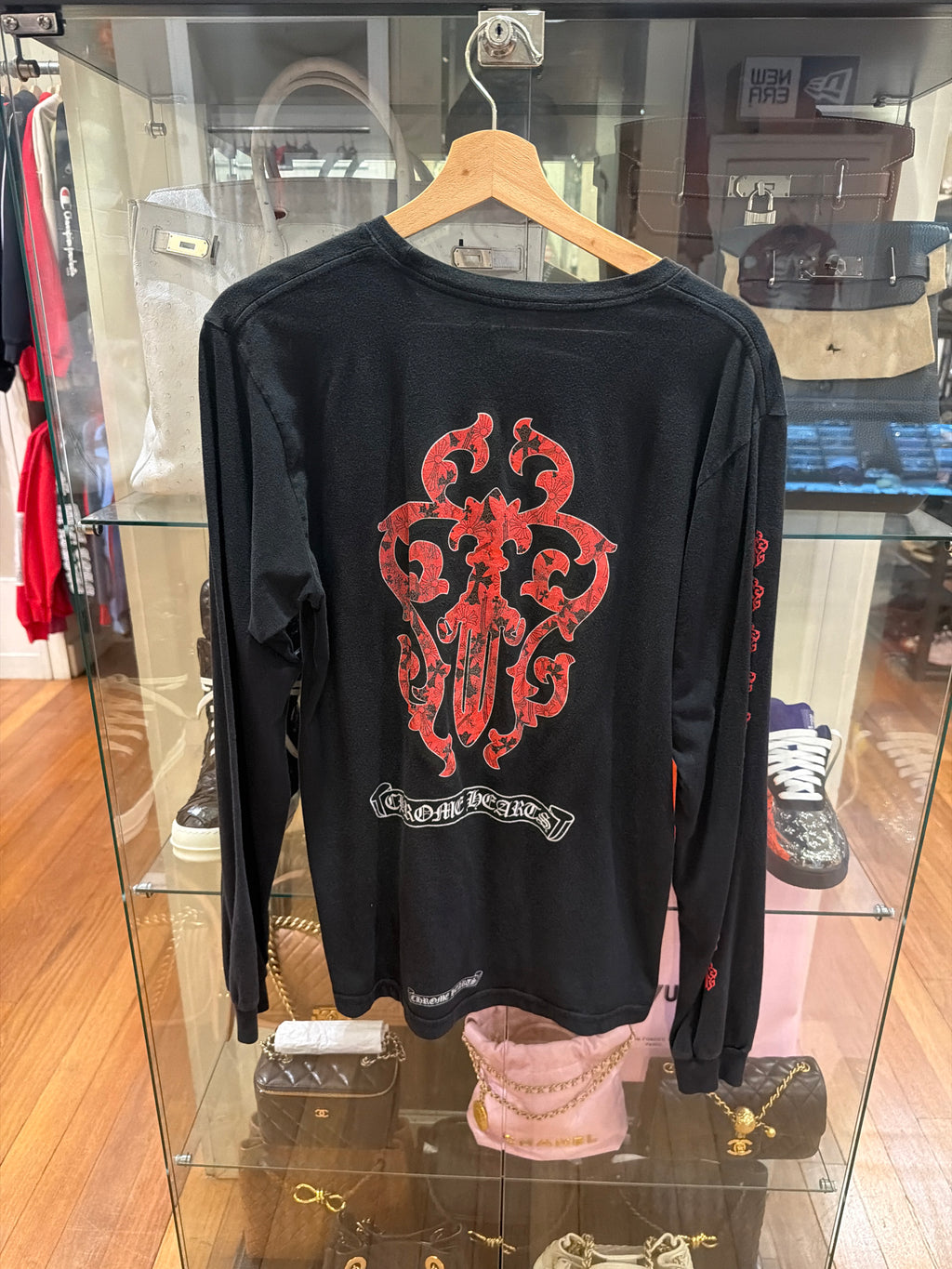 Chrome Hearts Vine Dagger LS - Black/Red