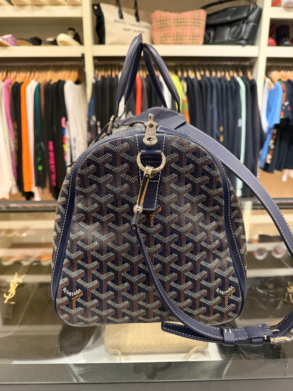 Goyard Croisiere 40 Crossbody Navy Duffle Bag