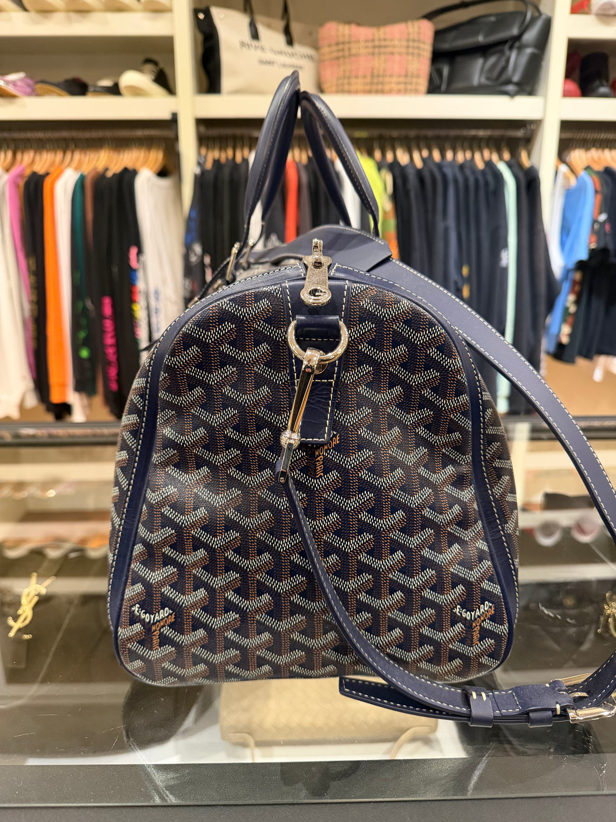 Goyard Croisiere 40 Crossbody Navy Duffle Bag