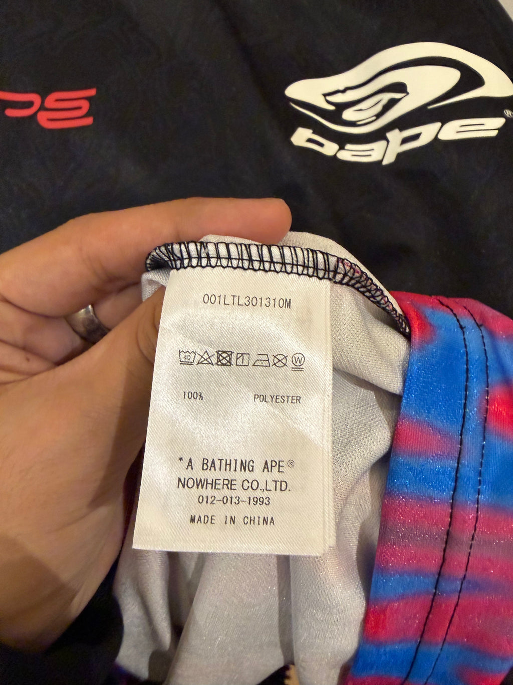 Bape Flame Pattern Multilogo
LS Football Jersey - Black