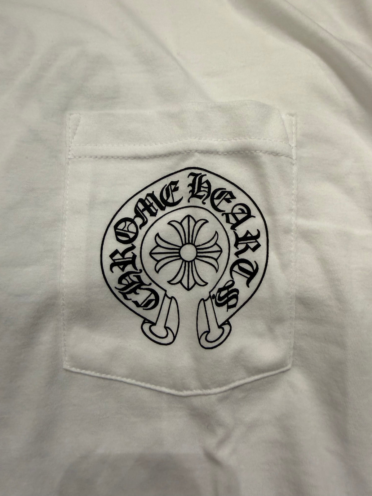 Chrome Hearts Horseshoe Floral Pocket Tee - White