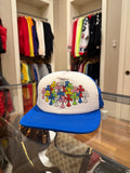 Chrome Hearts Multicolor Cross Cemetery Trucker Hat - Blue