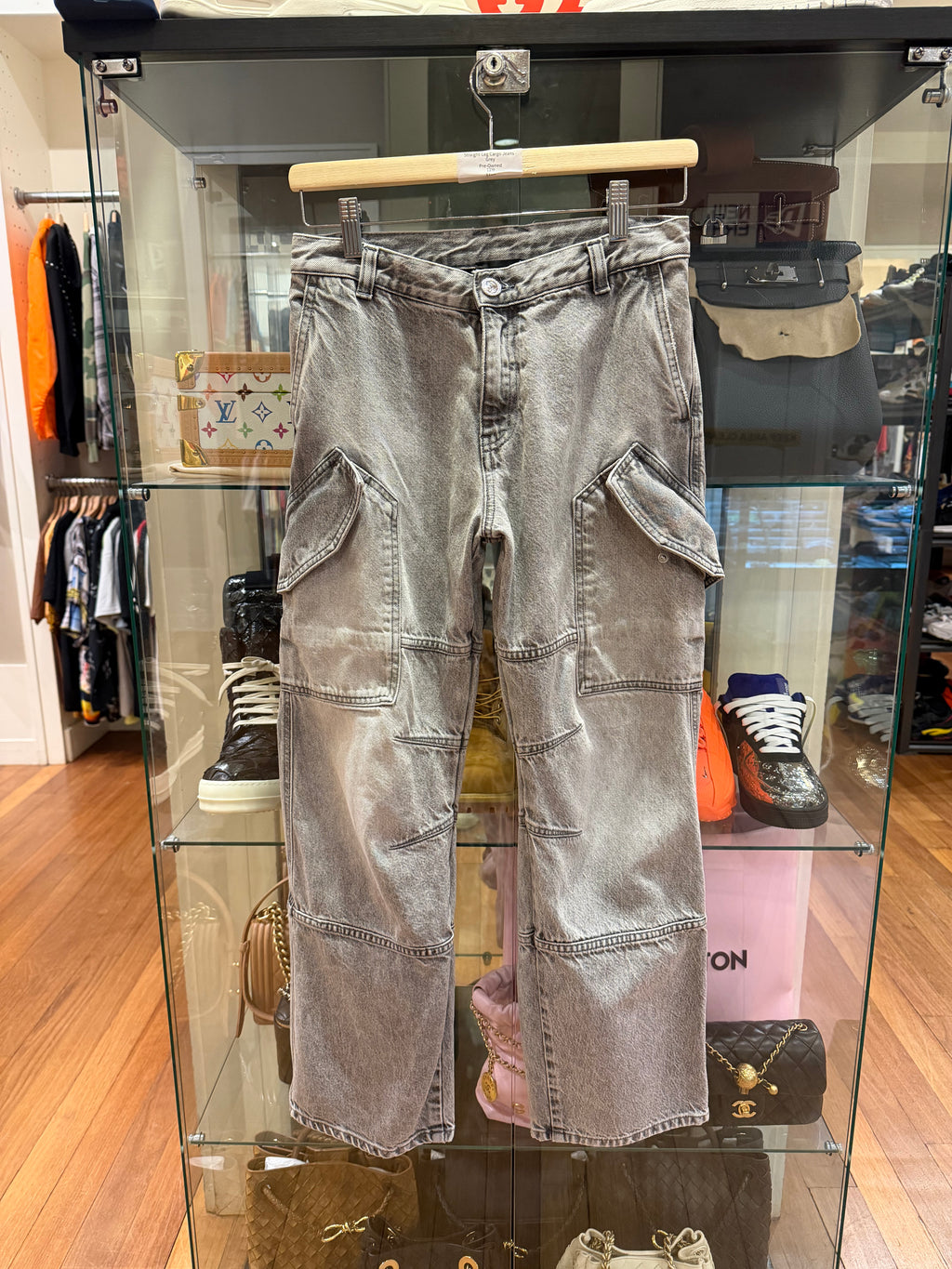 Versace Kids Panelled Straight-Leg Cargo Jeans - Grey