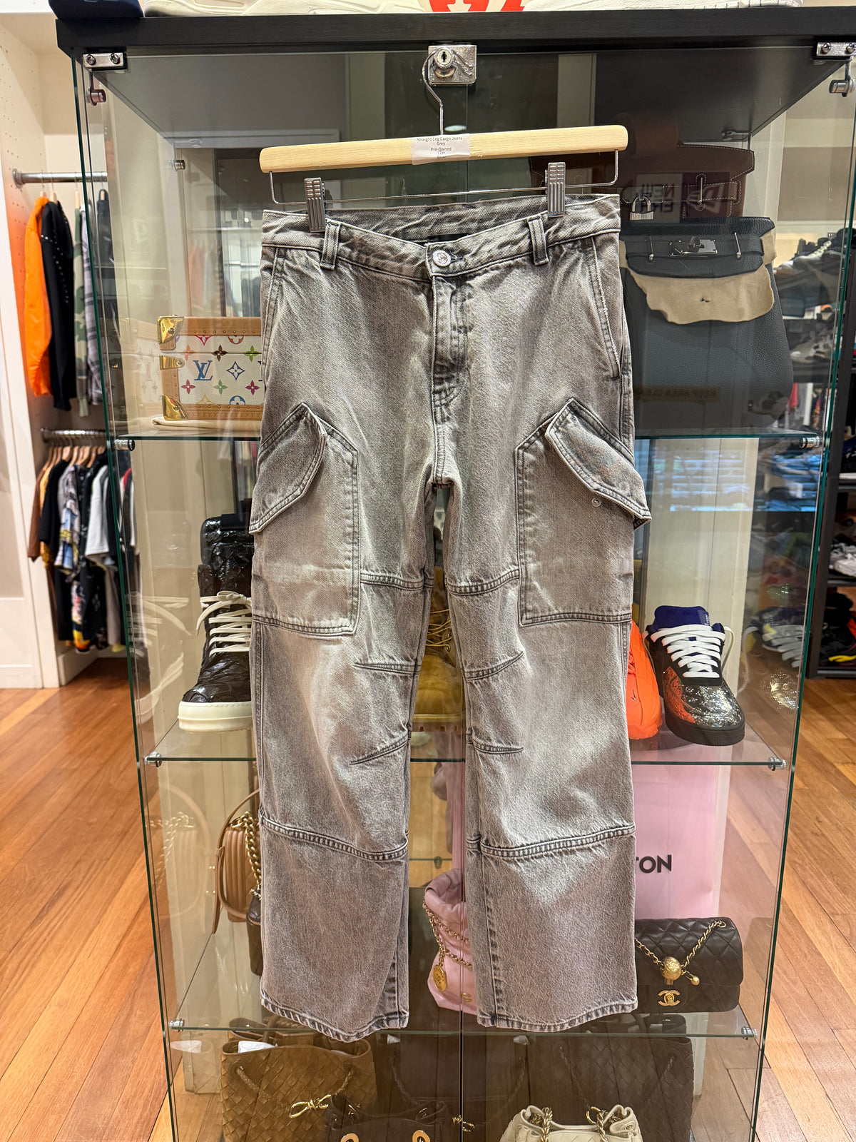 Versace Kids Panelled Straight-Leg Cargo Jeans - Grey