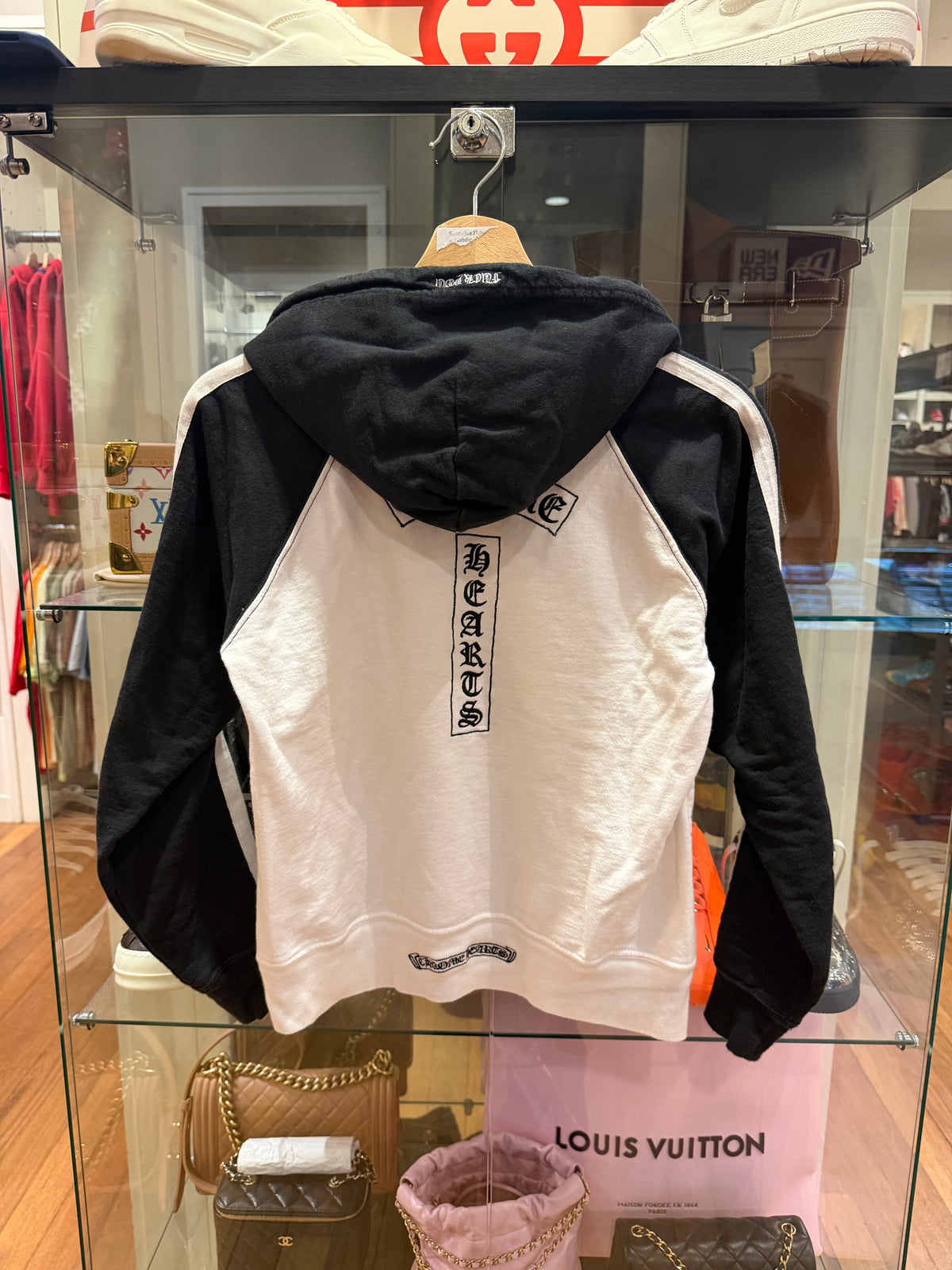 Vintage Chrome Hearts Embroidered T-Bar Logo Raglan Hoodie